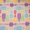 Oh Baby Bottles and Rattle Pink Cotton Flannel Fabric by the Yard